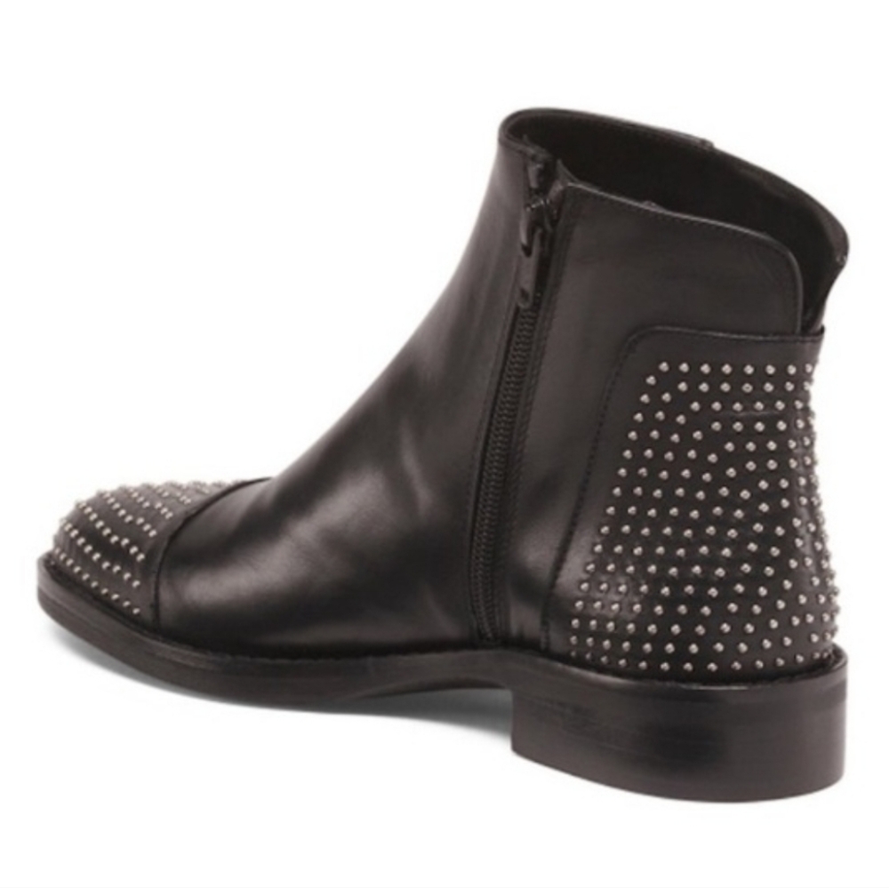 Stelle Monelle Studded Black Leather Ankle Boots Size 40 - Picture 2 of 13